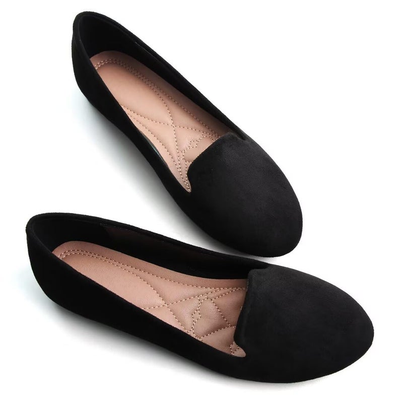 Stunner Womens Flats Classic Candy Colored Cute Slip On Ballet Shoes Soft Solid Dress Flat Shoes Upgrade Black 40