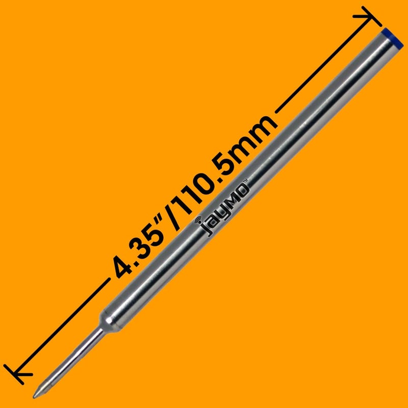Jaymo Replacement for Cross Selectip 8521 - Measures 4.375 in / 111 mm Long - Gel Rolling Ball Pen Refill - 2 Blue - Image 2