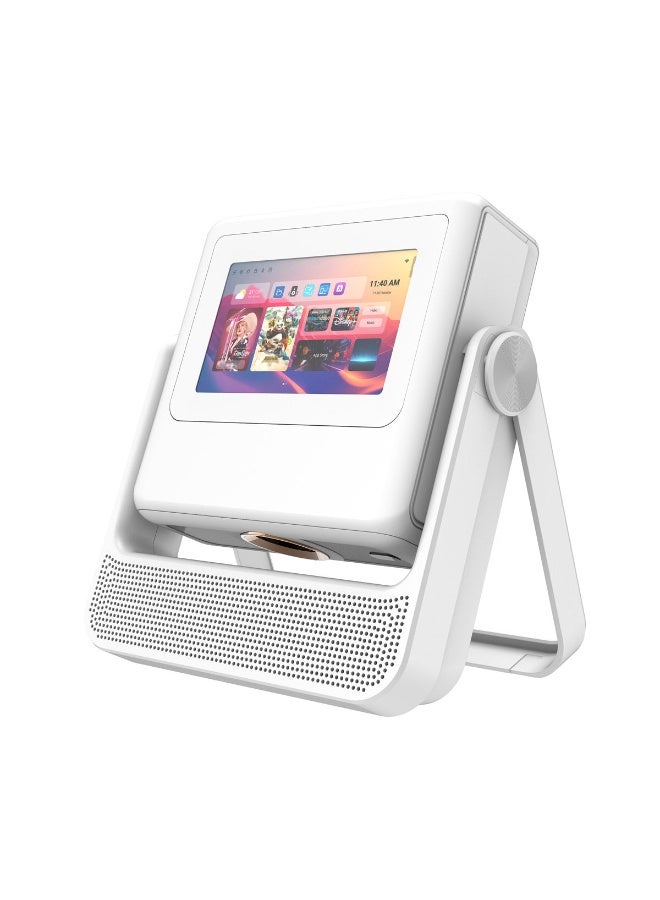A5 Pro Smart Projector with 7" Touchscreen & 2.7" LCD | 200 Lumens LED | 250" Display | 720p HD | Auto Focus & Keystone | WiFi & Bluetooth 5.0 | HDMI/USB/Audio Support – Pearl White