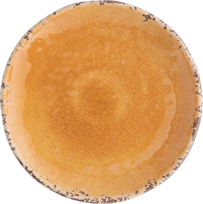 UP UPware Crackle Melamine Round Dessert Plates Small Serving Plates for Appetizer Snacks and Side Dishes Orange 6 Inch Set of 4 - Image 4