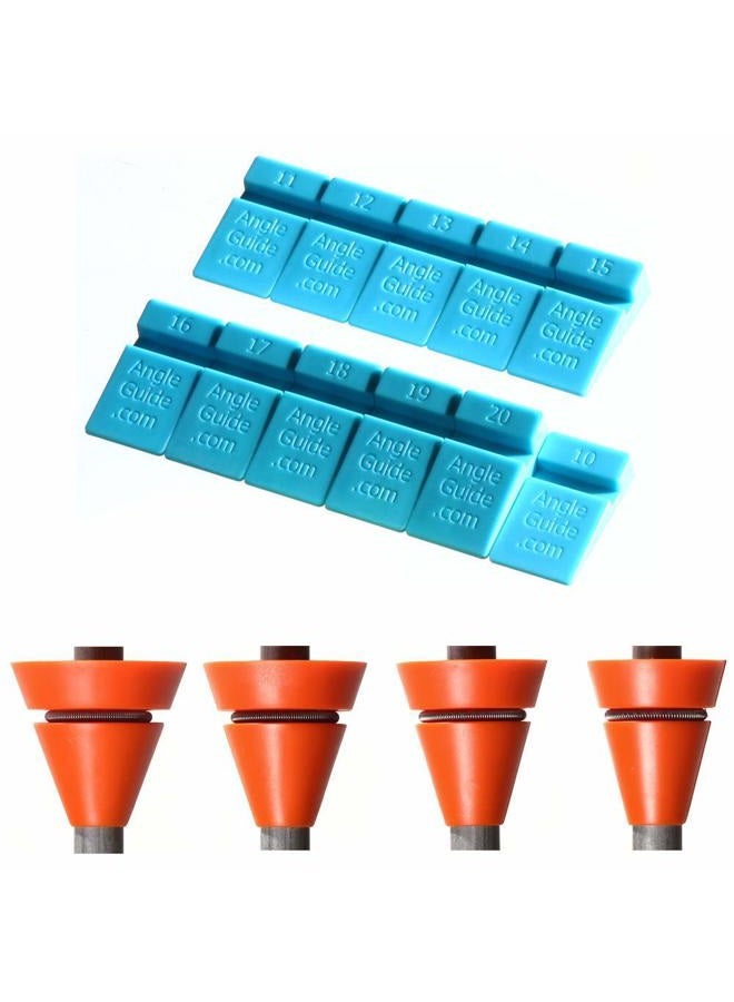 Wedgek Combo - Angle Guides for Sharpening Knives on Stones and for Everyday Maintenance of Ultimate Sharpness on Rods - Blue and Orange - Image 1