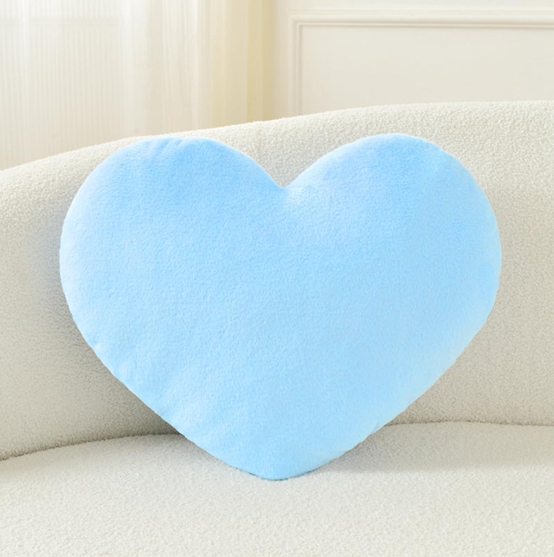 Petrella Heart Pillow Cute Fuzzy Pillows Throw Pillows for Bed Livingroom Home Decor Cushion Decorative Aesthetic Preppy Pillows BlueLarge 19x15 - Image 2
