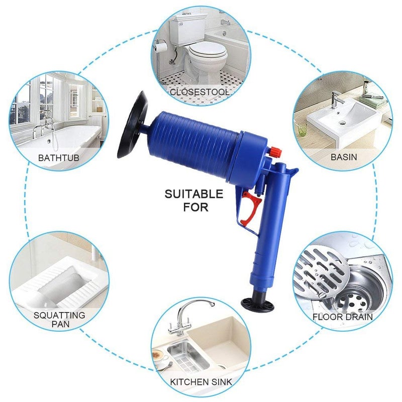 GLIVE (LABEL) Toilet Unclogger Plumbing Tools High Pressure Air Drain Blaster Cleaner Clogged Pipe Toilet Plunger, Drain Unblocker, Powerful Manual Pneumatic Dredge Equipment - Image 5