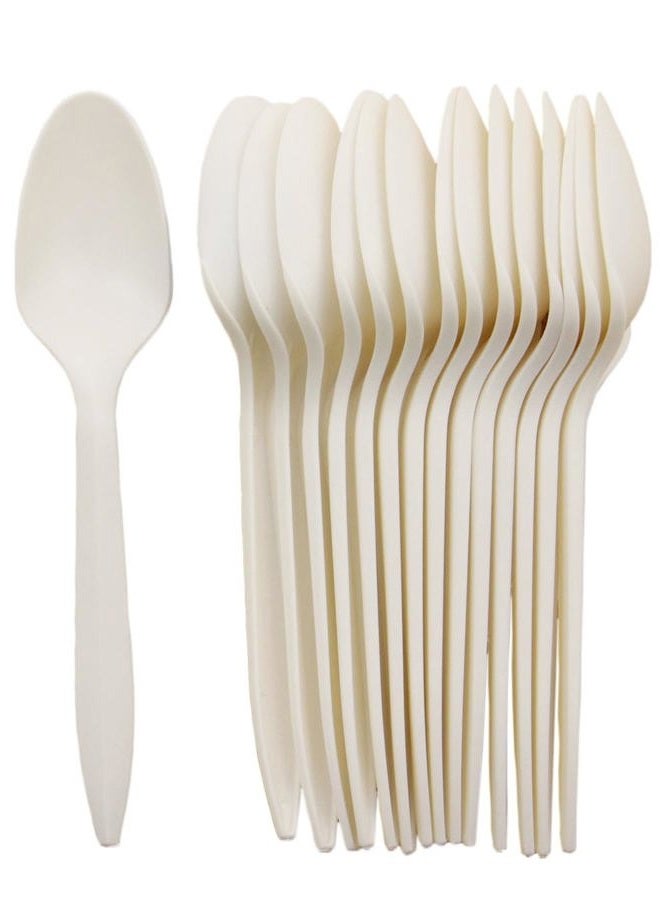Greenworks Eco-Friendly 5.8" Plant Starch Disposable Cutlery Spoons,1000 Count Cornstarch Bio-Based Spoons - Image 1