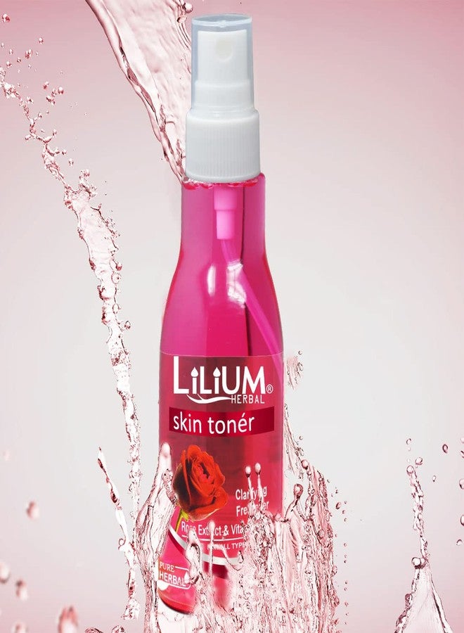 Lilium Herbal Rose Skin Toner For Glowing Skin, Hydrate, Nourish, Pore Tightening & Mild Exfoliation Suitable For All Skin Type, Oily, Dry, Sensitive & Normal, Women & Men, 100ml, Pack Of 5 - Image 3