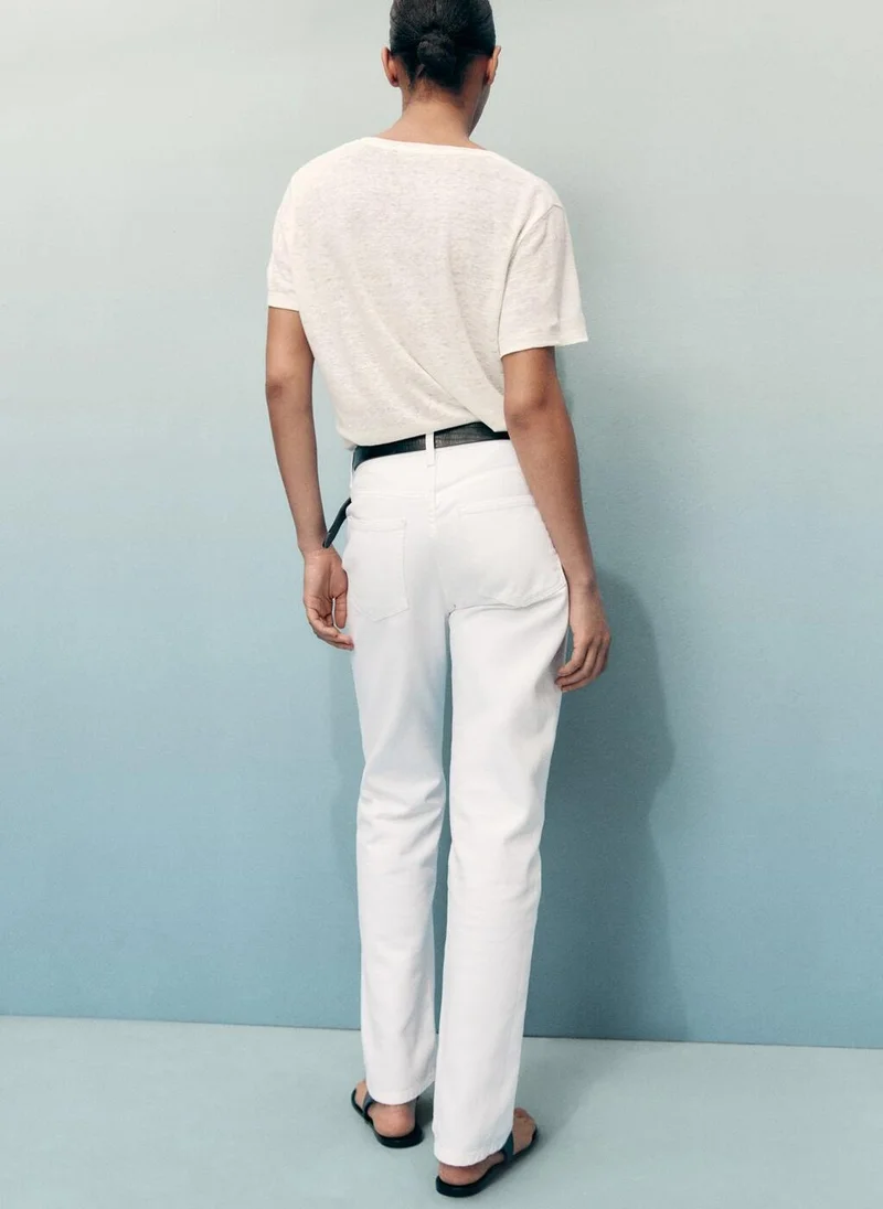 مانجو Matilda Medium-Rise Straight-Fit Jeans