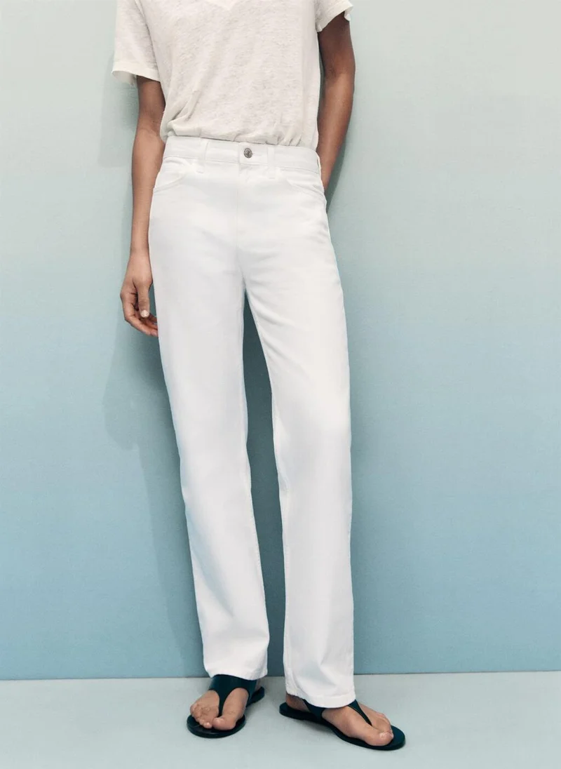 مانجو Matilda Medium-Rise Straight-Fit Jeans