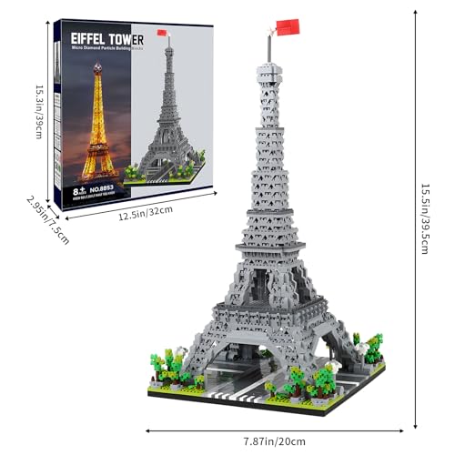 CSNRHG Paris Eiffel Tower World Famous Architectural Model Micro Building Blocks Set 3350 Pieces 3D Puzzle Toys Gifts for Kid and Adult - Image 5