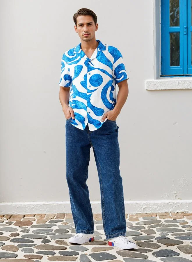 Lee Cooper Lee Cooper Printed Camp Collar Shirt