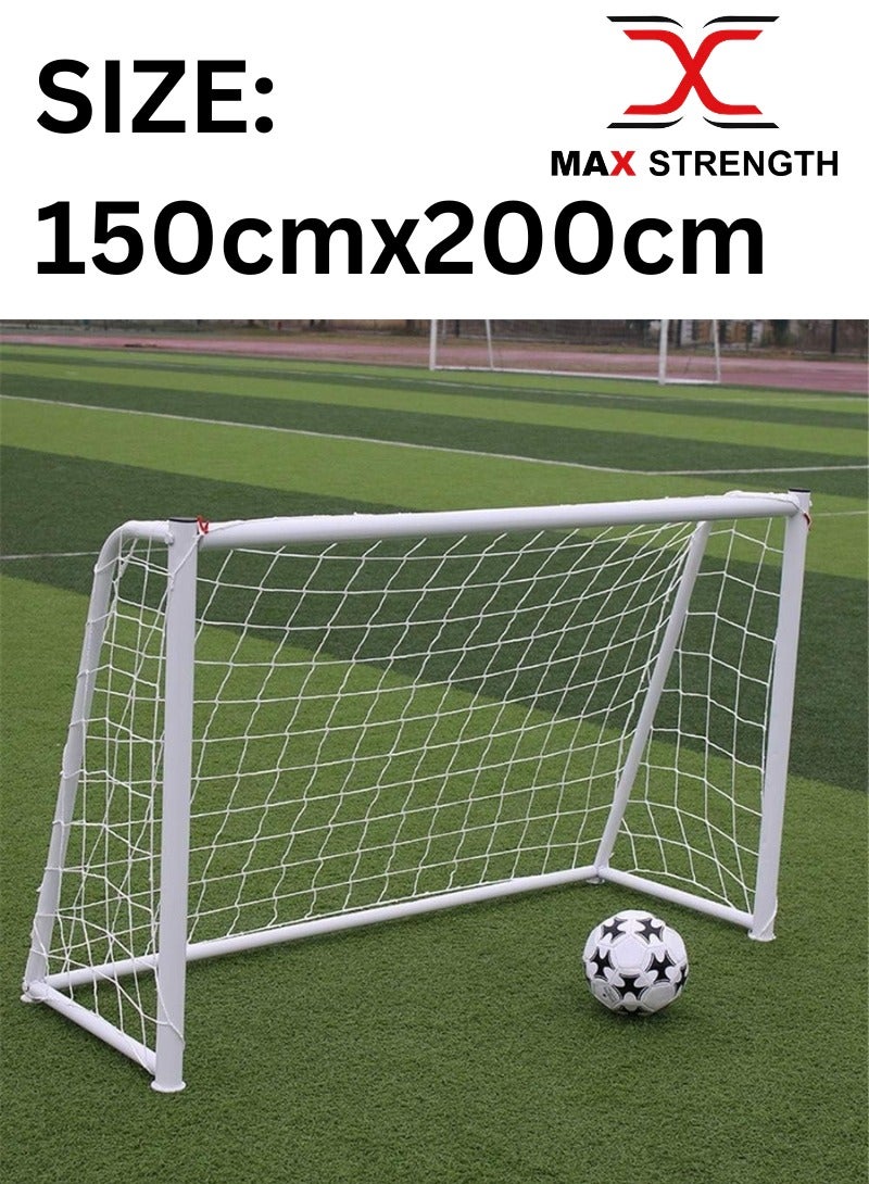 Max Strength Soccer Goal Post Football Goal With Metal Frame Steel Pipe Pillars and Net for Outdoor Football Training Children's Garden Football Training Goal with Net (Pair) (150cm x 200cm) - Image 2