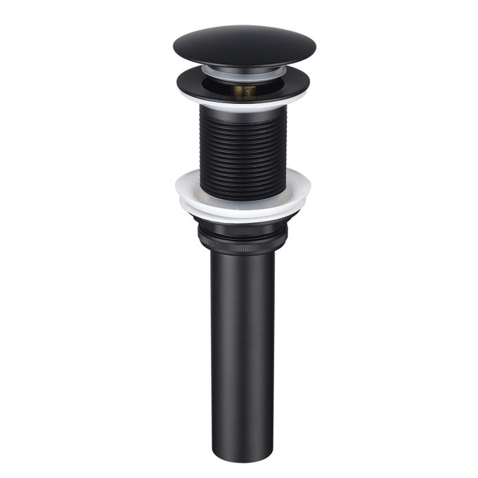 BATHROOM SINK DRAIN STOPPER PUSH POP UP DRAIN WITHOUT OVERFLOW MATTE BLACK
