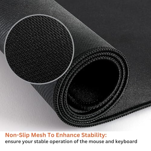 Tukzer Extended Gaming Mouse Pad with Windows & Office Excel Shortcuts Key, High Speed Mouse Tracking & Control, Stitched Embroidery Edges, Non-Slip Rubber Base for Computer Laptop Keyboard - Image 2