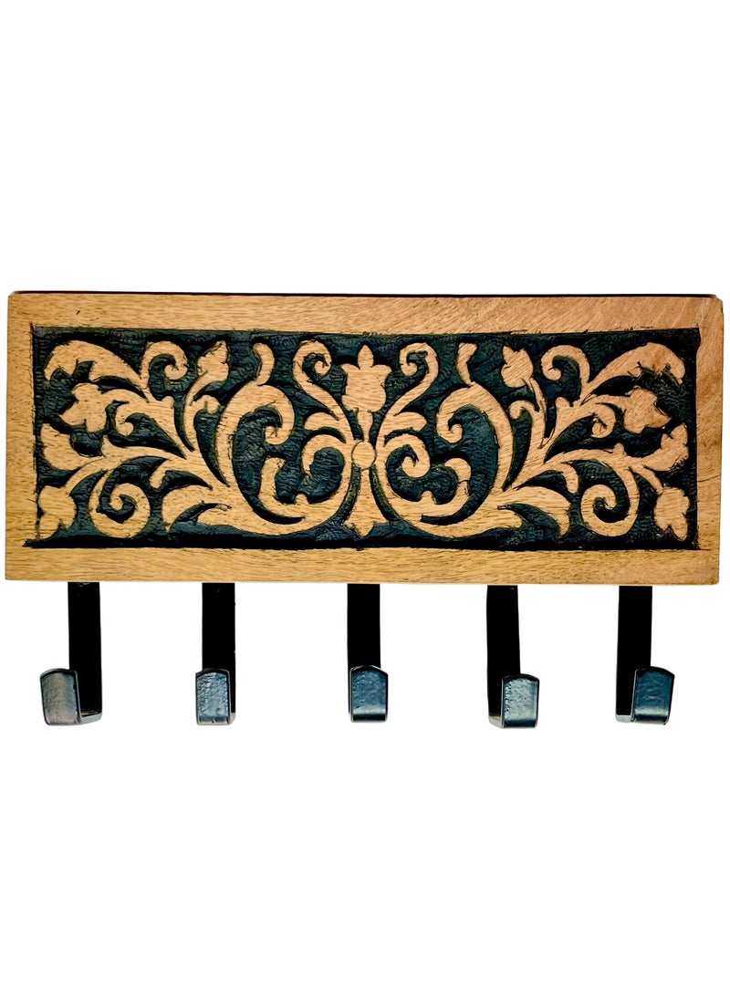 Souq DESIGNS - Clothes Hanger Rustic Wooden Design For Organizing Daily Accessories - Perfect Door Hook For Entryway And Hallway With Stylish Storage Solutions - Image 1