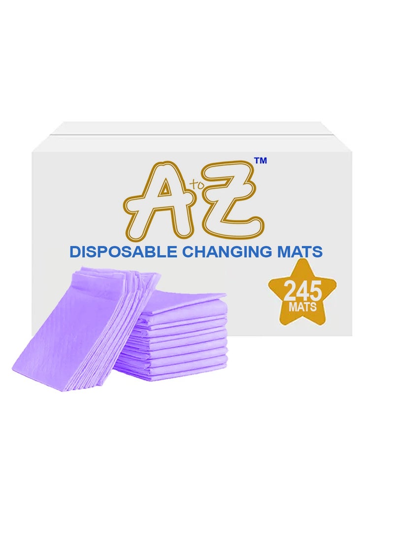A TO Z A to Z - Disposable Changing Mat size (45cm x 60cm) Large- Premium Quality for Baby Soft Ultra Absorbent Waterproof - Pack of 245-Lavender  - Image 1