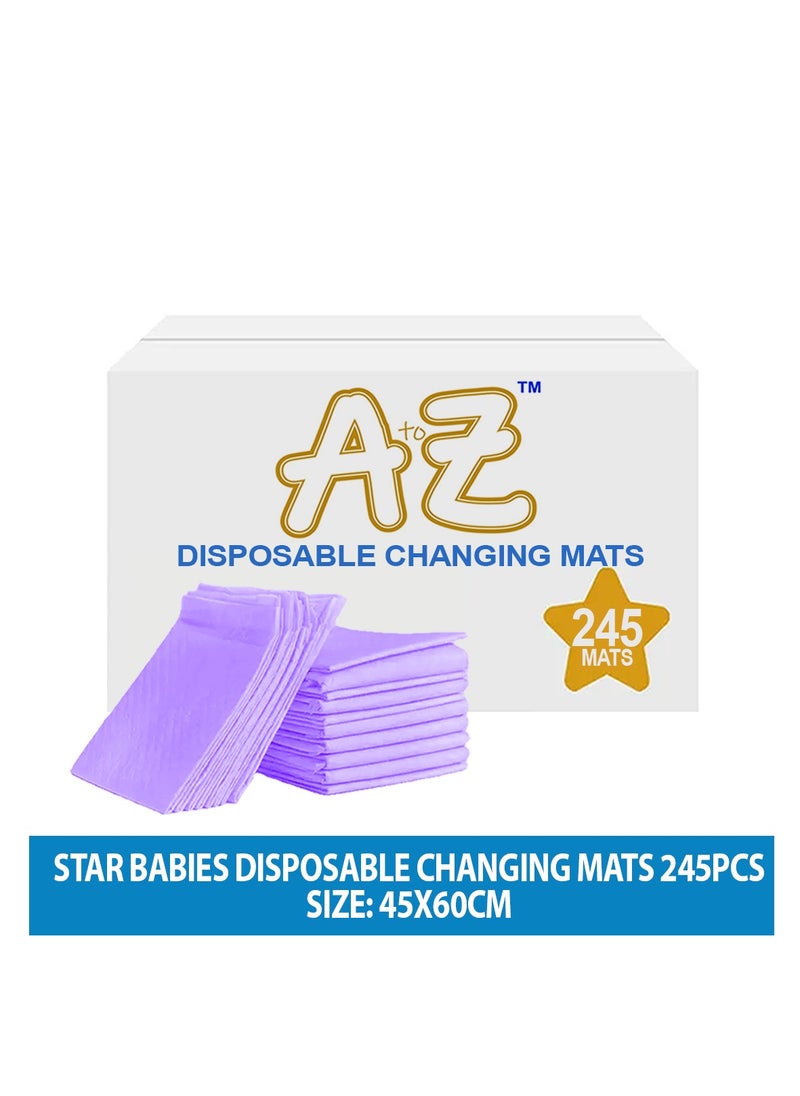 A TO Z A to Z - Disposable Changing Mat size (45cm x 60cm) Large- Premium Quality for Baby Soft Ultra Absorbent Waterproof - Pack of 245-Lavender  - Image 2