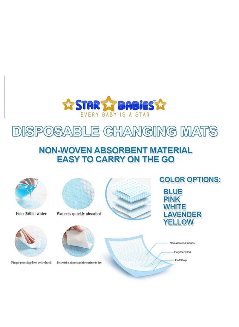 A TO Z A to Z - Disposable Changing Mat size (45cm x 60cm) Large- Premium Quality for Baby Soft Ultra Absorbent Waterproof - Pack of 245-Lavender  - Image 3