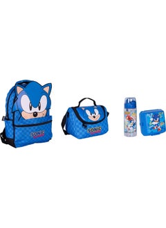 SONIC School Bag Blue 3D School Set (4 Pieces)  - Image 1