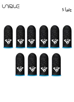 Unique 5 Pack Mobile Phone Gaming Finger Sleeves, Finger Sleeves Fit All Touchscreen Devices, 0.3mm Superconducting Nanofibers, Smooth Feel, Anti-Sweat, Extremely Thin, Blue Edge  - Image 1
