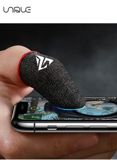 Unique 5 Pack Mobile Phone Gaming Finger Sleeves, Finger Sleeves Fit All Touchscreen Devices, 0.3mm Superconducting Nanofibers, Smooth Feel, Anti-Sweat, Extremely Thin, Blue Edge  - Image 2