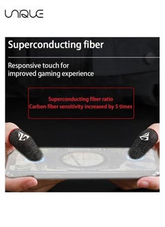 Unique 5 Pack Mobile Phone Gaming Finger Sleeves, Finger Sleeves Fit All Touchscreen Devices, 0.3mm Superconducting Nanofibers, Smooth Feel, Anti-Sweat, Extremely Thin, Blue Edge  - Image 4