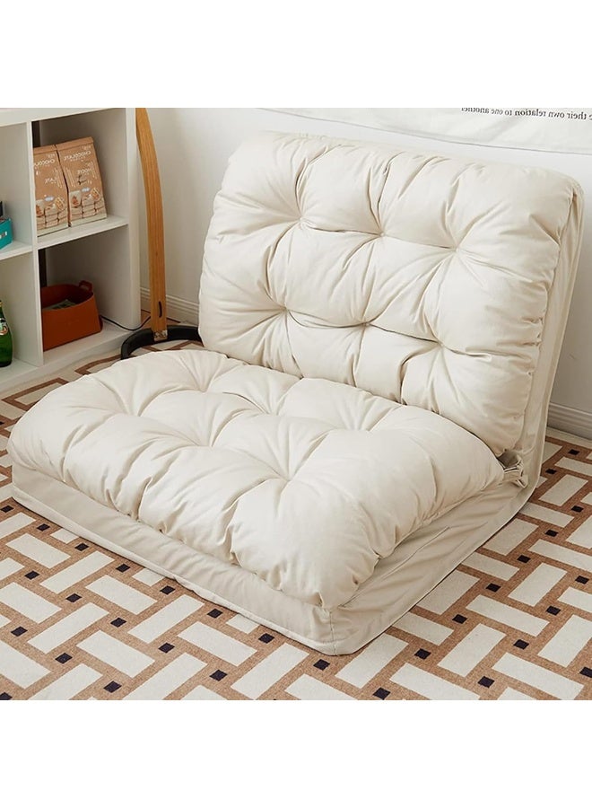Comfynest Adjustable Folding Floor Sofa With Back Support – Ideal For Bedrooms Dorms And Compact Spaces - Beige - Image 1