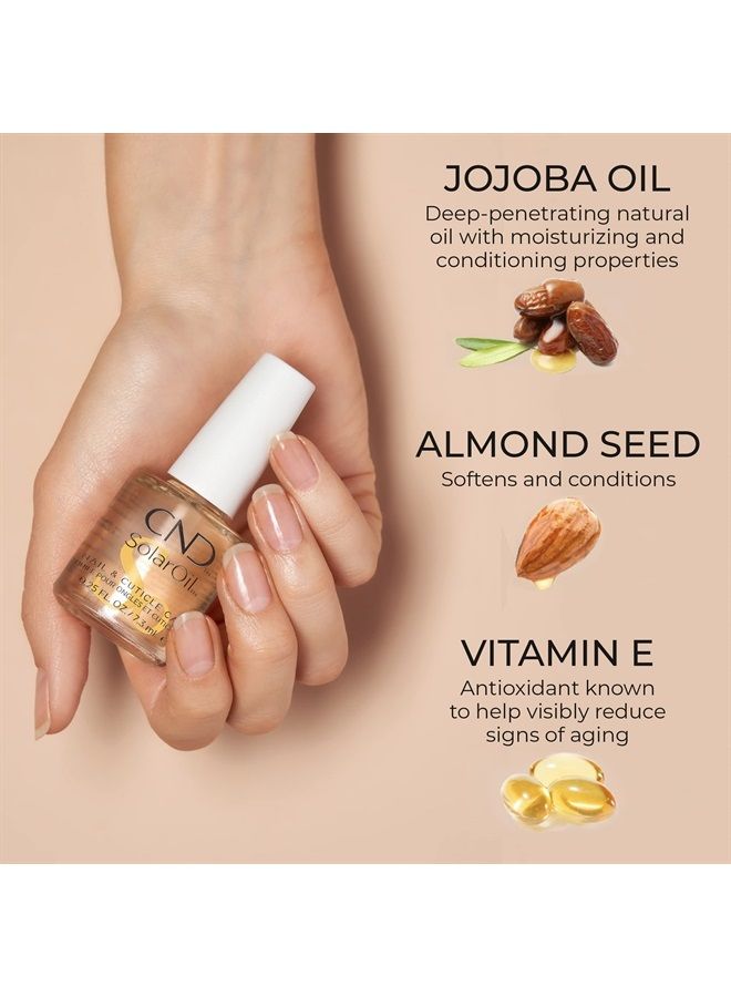 CND Nail & Cuticle Care by CND, SolarOil for Dry, Damaged Cuticles, Infused with Jojoba Oil & Vitamin E for Healthier, Stronger Nails, 0.25 Fl Oz - Image 1