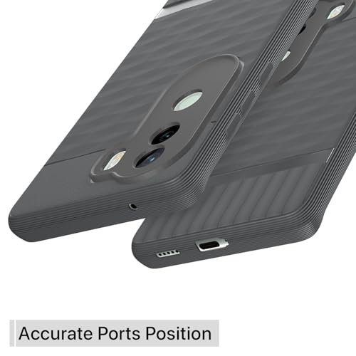 Pikkme Back Cover for Vivo V40e / iQOO Z9s 5G Camera Protection 3D Hexa Cube Design Silicone Protective Bumper Case (Grey) - Image 4