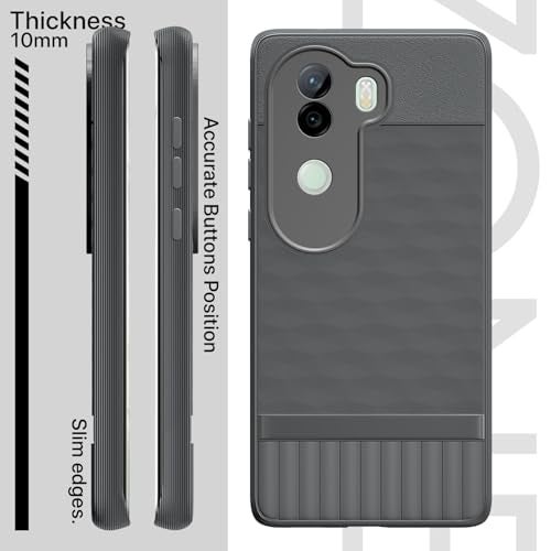 Pikkme Back Cover for Vivo V40e / iQOO Z9s 5G Camera Protection 3D Hexa Cube Design Silicone Protective Bumper Case (Grey) - Image 3