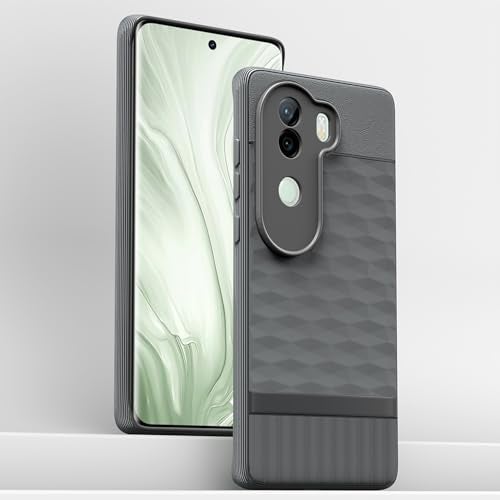 Pikkme Back Cover for Vivo V40e / iQOO Z9s 5G Camera Protection 3D Hexa Cube Design Silicone Protective Bumper Case (Grey) - Image 2
