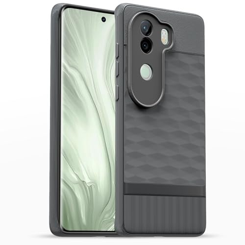 Pikkme Back Cover for Vivo V40e / iQOO Z9s 5G Camera Protection 3D Hexa Cube Design Silicone Protective Bumper Case (Grey) - Image 1