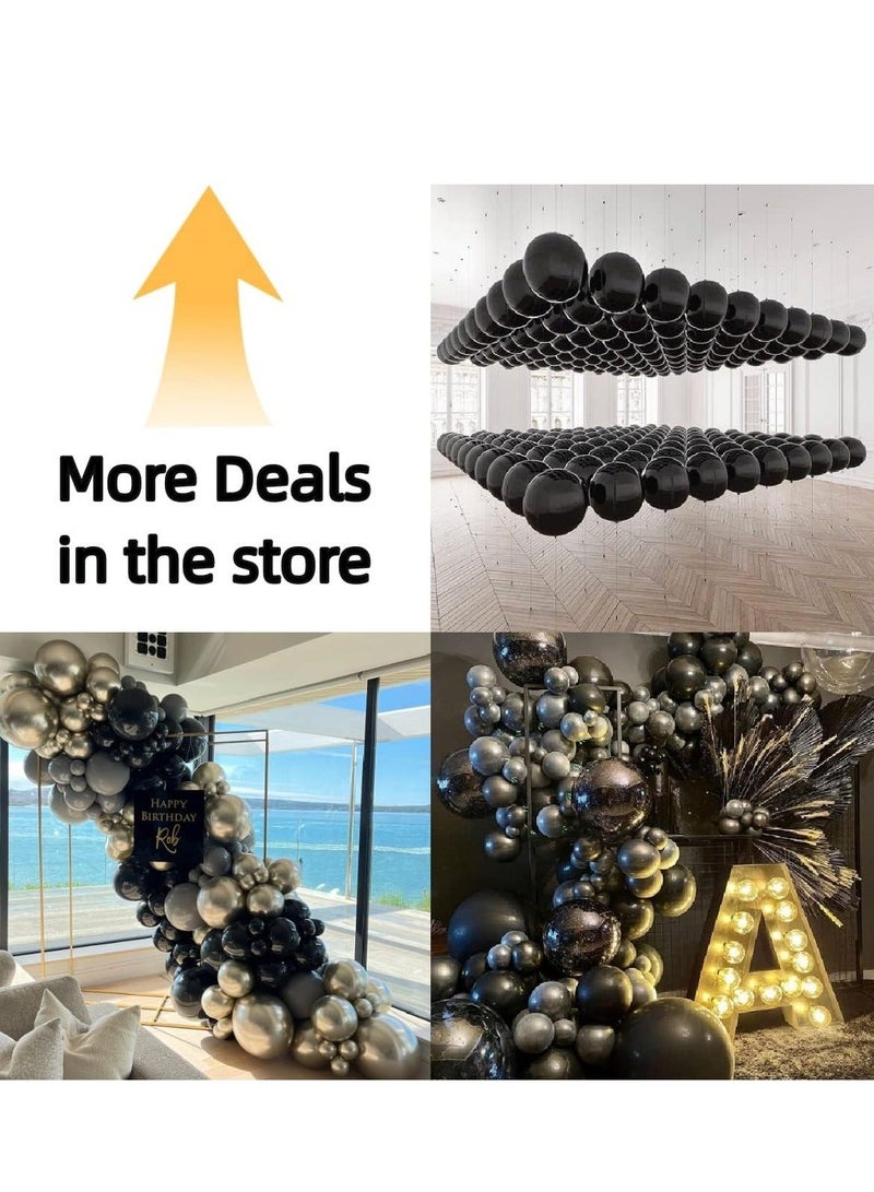 MIXDE Black Balloons Latex Party Balloons - 100 Pack 12 inch Round Helium Balloons for Black Themed Wedding Graduation Anniversary Birthday Party Decorations, Party Supplies - Image 3