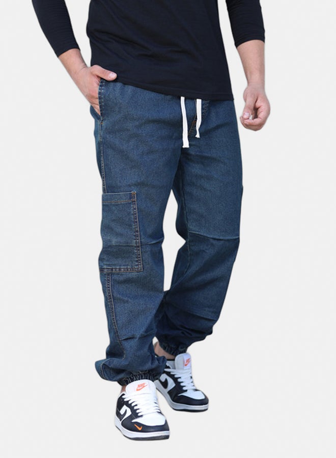 Men's washed blue Sarouel Jeans