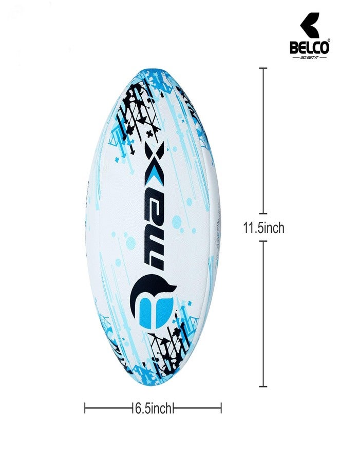 Belco Sports RUGSTAR Blue 3Ply Synthetic Rubber Top Grade Rugby Ball Size 5 - Image 5