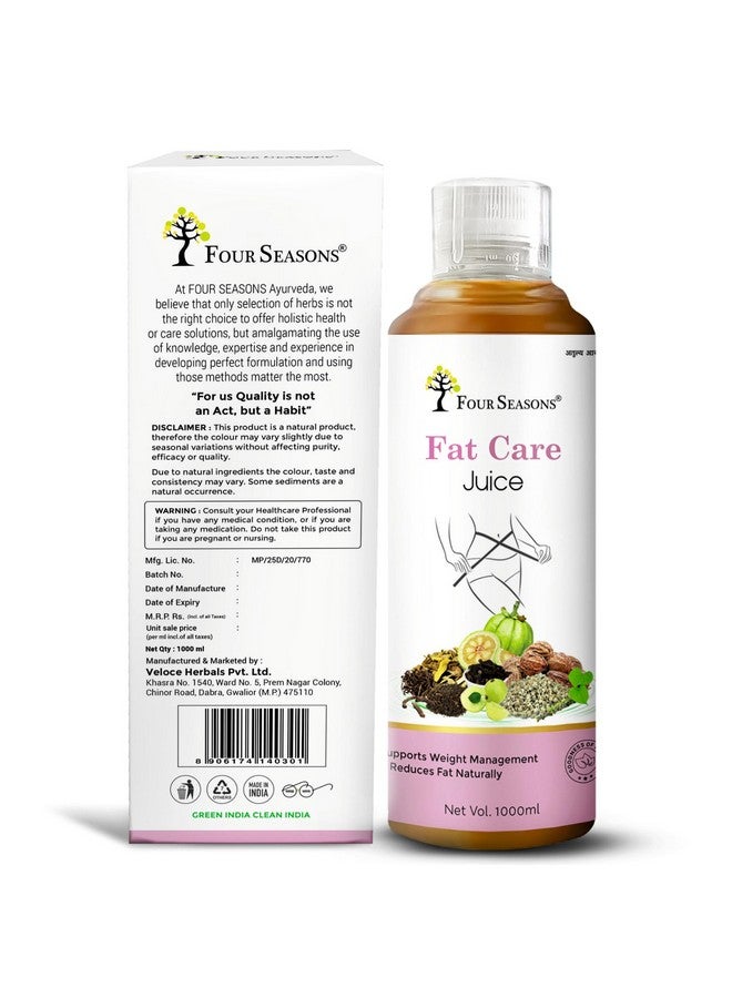 Four Seasons Fat Care (Get Slim) Juice 1000ml| Burn Fat - for Men & Women | Enriched with 12 Powerful Herbs Amla, Giloy, Harad, Gokharu, Daru Haldi | Improve Metabolism and Digestion (1) - Image 5