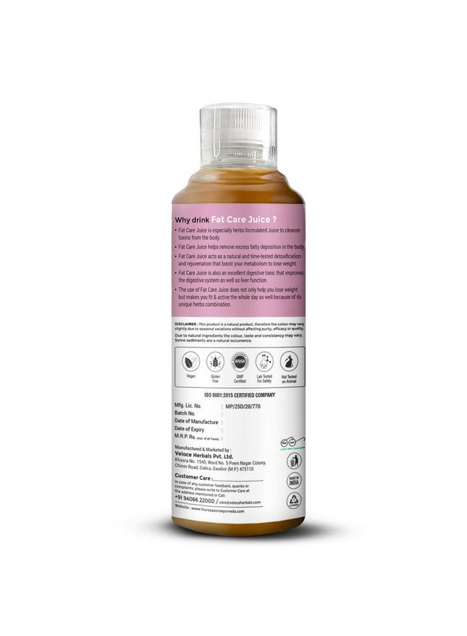 Four Seasons Fat Care (Get Slim) Juice 1000ml| Burn Fat - for Men & Women | Enriched with 12 Powerful Herbs Amla, Giloy, Harad, Gokharu, Daru Haldi | Improve Metabolism and Digestion (1) - Image 4