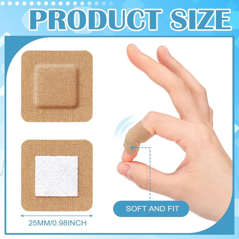 Marsui 200 Pcs Adhesive Spots Bandages Square Tan Adhesive Bandages Flexible Non Latex Knuckle Fingertip for Small Incisions Wound Care Discreet First Aid and Hides Skin Spots1 - Image 2