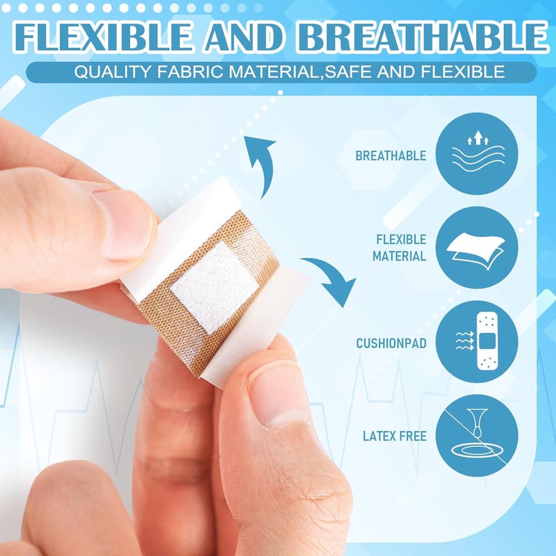 Marsui 200 Pcs Adhesive Spots Bandages Square Tan Adhesive Bandages Flexible Non Latex Knuckle Fingertip for Small Incisions Wound Care Discreet First Aid and Hides Skin Spots1 - Image 3