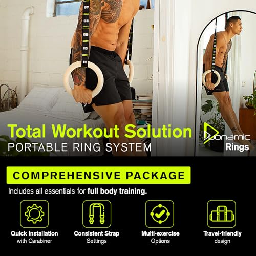 Duonamic Eleviia Ultimate Pullup Travel Package: 9-Piece Kit Includes The Original Eleviia Doorway Pullup Bar System, Wooden Rings and Travel Straps, and Super Compact Travel Bag - Image 3