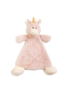 DEMDACO Wendy Unicorn Rose Pink Children Plush Rattle Blankie  - Image 1