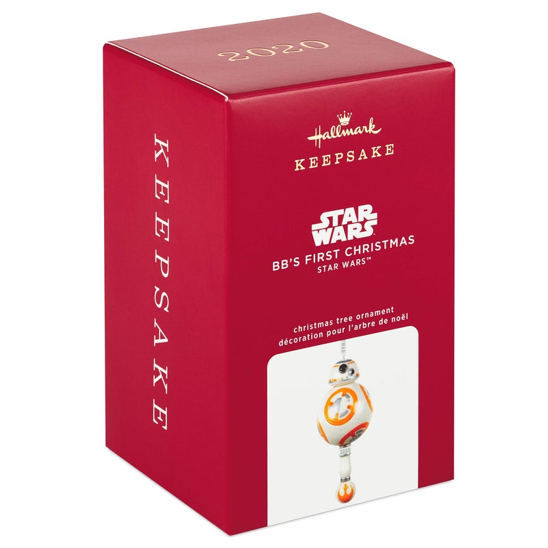 Hallmark Keepsake Ornament 2020 Year-Dated  Star Wars BB-8 Baby's First Christmas  Porcelain with Rattle - Image 3
