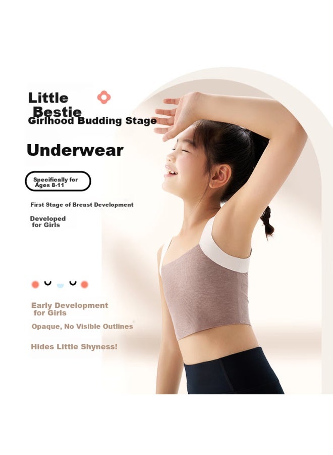 Q21 Girls' Developmental Stage Student Bra Breathable Sweat-absorbing Stage One Development Vest - Image 2