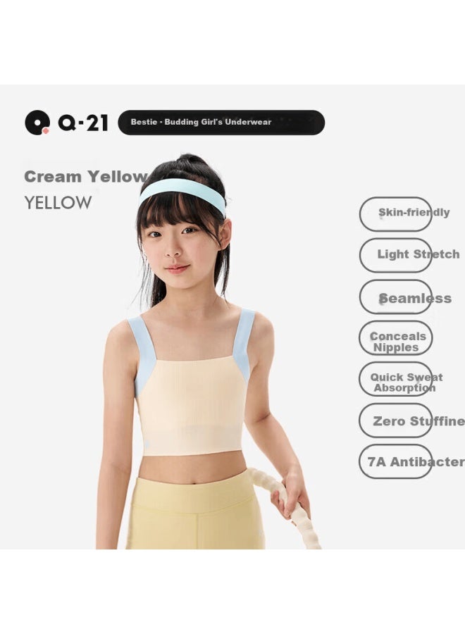 Q21 Girls' Developmental Stage Student Bra Breathable Sweat-absorbing Stage One Development Vest - Image 1