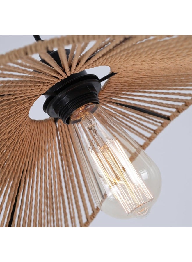 Sumkyle Rattan Pendant Light Fixture, Boho Pendant Light for Kitchen Island, Rustic Farmhouse Chandelier Light Fixture, Woven Hanging Lamp Fixture for Dining Room Bedroom Hallway Foyer Nursery Kitchen - Image 3