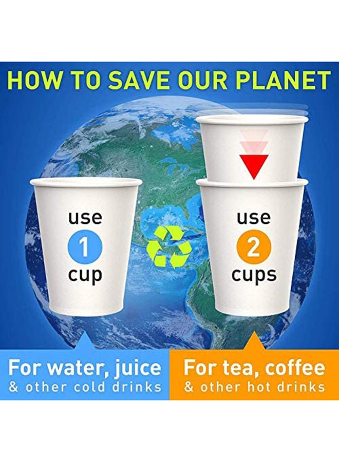 [50 Cups] 7 oz. White Paper Cups - Disposable Coffee/Tea/Water Cups for Home, Parties or Work