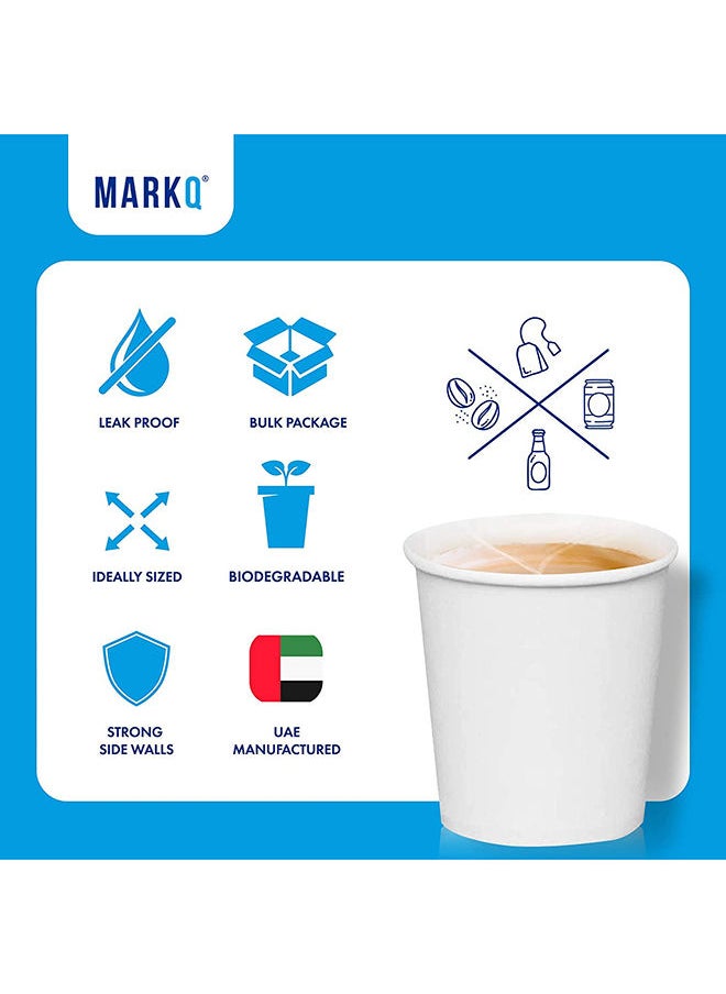 MARKQ [50 Cups] 7 oz. White Paper Cups - Disposable Coffee/Tea/Water Cups for Home, Parties or Work  - Image 3