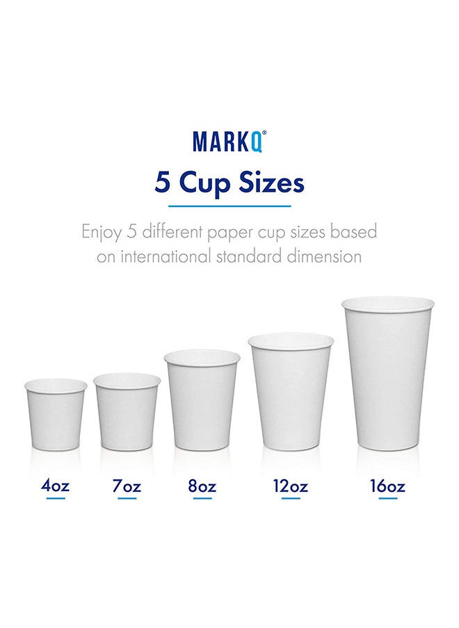 MARKQ [50 Cups] 7 oz. White Paper Cups - Disposable Coffee/Tea/Water Cups for Home, Parties or Work  - Image 4