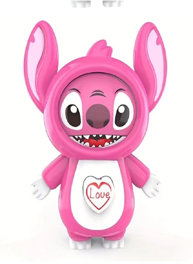 STITCH Face-Changing Expression Doll Keychain, Stitch Character Design, Stress Relief Toy (Pink)  - Image 1