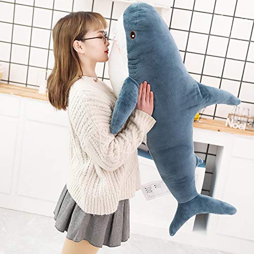 XIAOHONG 3D Shark Stuffed Animal Toy, Handcrafted Soft Shark Cushion Pillow Shark Plush Pillow Stuffed Toy Throw Pillow for Home Decoration Gift Kids Pillow Stuffed Animal Toy (30inch/76cm) - Image 1