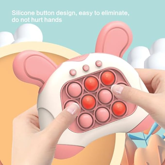 QUICK PUSH TOY WITH LIGHTS AND POP-UP PATTERNS, ELECTRONIC QUICK PUSH BUBBLES STRESS POP FIDGETS HANDHELD GAME FOR BOYS GIRLS, FUN MULTIPLAYER GAME FOR THE WHOLE FAMILY - Image 3