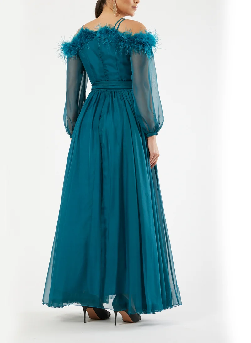 Amri Feather Trimmed Dress